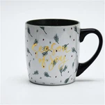 Hurtowy dwukrotny kolor Glazed Glazed Leaf Printing Ceramic Coffee Mub